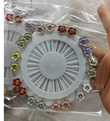2024 new painting oil drop a variety of five-pointed star flower mini silk towel buckle pin yarn fixed artifact wholesale