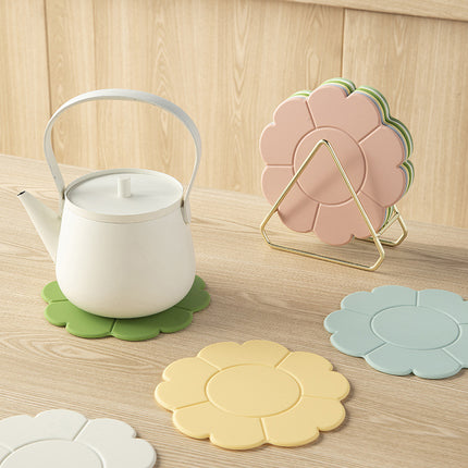 New in stock Hollow Silicone Heat Insulation Mat Placemat Dining Table Mat Pot Mat Cup Mat Anti-scalding High Temperature Resistant Household Plate Mat
