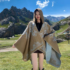 Cloak with hood - camel