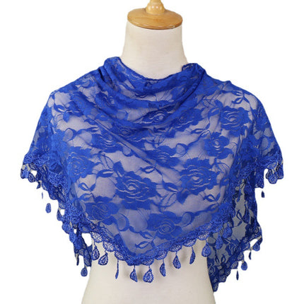 Hot Selling Lace Triangle Scarf Cut Out Korean Triangle Scarf Women's Export Hot Selling Summer Sun Protection Decorative Veil