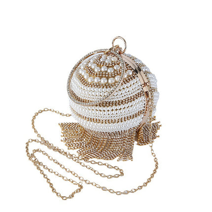 Cross-border Pearl dinner bag diamond bag portable ladies bag chain diagonal bag a generation of hair