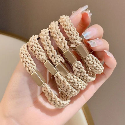 High-End Black Ponytail Hair Rope, Durable Large Intestine Hair Tie, Small Intestine Headband, Scalp Band, Headband, Women's Hair Accessories, Leather Case