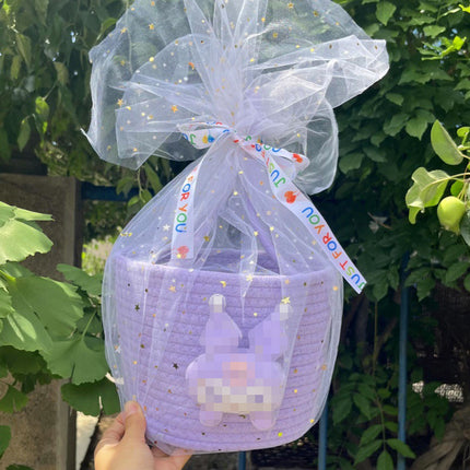 Cute Baby Souvenir, Cute Dog Cotton Thread Woven Bag, Hand-Held Cartoon Small Fresh Basket Bag, Hand-Held Women's Bag