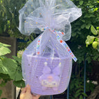 Double handle purple + kuluo rice + yarn + ribbon random