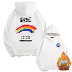 80004U2-Rainbow Figure Rainbow-Hooded White fleece-lined / 150XXS