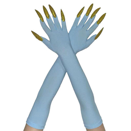 48cm European and American Fashion Halloween Gloves Long Nails Ghost Claw Gloves Long Performance Props Costume Black Red Claw