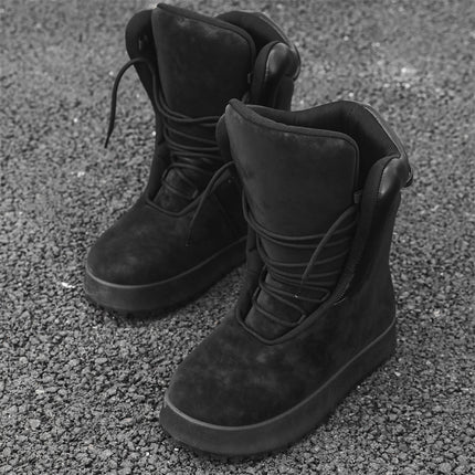 Cross-border 2025 New Men's Shoes Autumn High-top Niche Gypsum Boots Thick Sole Bread Casual Boots Y01