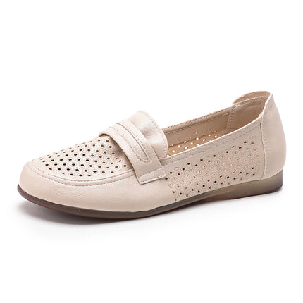 Mom's Shoes, Single Shoes, Middle-Aged and Elderly Leather Shoes, Soft-Soled Middle-Aged Women's Shoes, Sandals That Don'T Tire the Feet, Breathable Summer Non-Slip Clogs