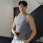 Male-Pure Grey-V-Neck-No Mark / XXXL is suitable for weight (140-160kg)