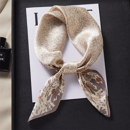 100% Mulberry Silk Silk Scarf 65x 65 Medium Square Scarf Women's Spring and Autumn Matching Shirt Neck Protection Scarf Decorative Thin