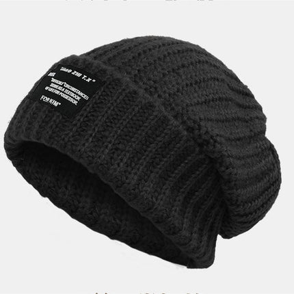 Autumn and winter men's and women's same-style pile cap all-match big head circumference face small wool cap warm cold-proof pullover knitted cap tide