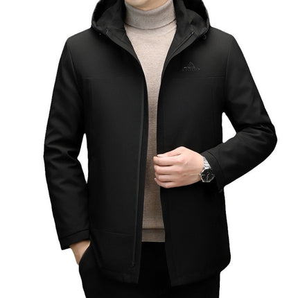2024 Winter fleece-lined Thickened Cotton Coat Men's Middle-aged and Elderly Dad Hat with Removable Inner Liner Warm Cotton Coat