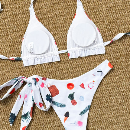 2025 New Women's Swimsuit Amazon Foreign Trade Fashion Printed Seaside Sexy Separates Swimsuit Bikini
