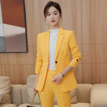 In-Stock High-Quality Autumn and Winter New Style Suit Set for Women, Professional Attire for Front Desk Managers, White-Collar Interview Workwear, Formal Wear