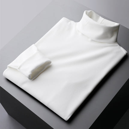 Rongde Turtleneck Bottoming Shirt Double-Sided Inner Spring Long-Sleeved Men's T-Shirt Brushed Heating Warm Top Thick 1688