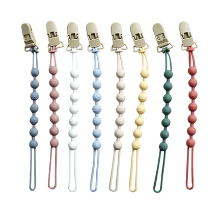 Ins Infant Silicone Pacifier Chain Portable Belt Clip Anti-loss Silicone Chain Baby Packing Gum Lanyard