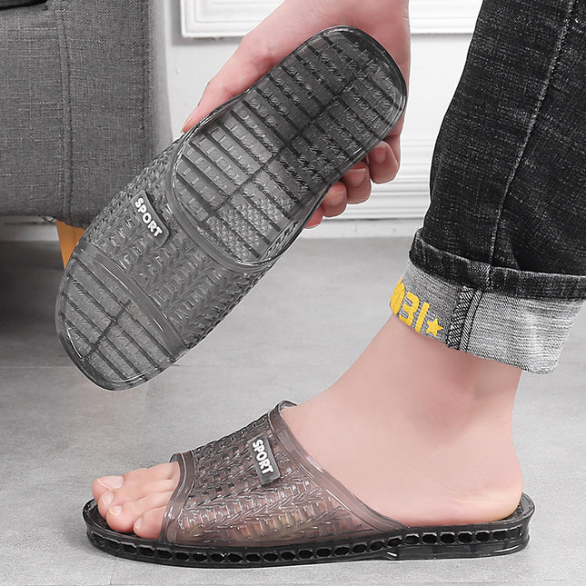 Crystal Slippers for Men in Summer, Versatile, Breathable, Home, Retro, Non-Slip, Anti-Odor, Wear-Resistant, Quick-Drying, Bathroom Bathing Slippers