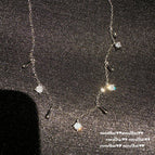 074zzretro zircon water drop tassel necklace ~ no box