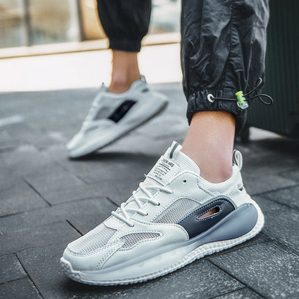 2024 New Summer Popular Men's Mesh Breathable Youth Thick-Soled Casual Sports Shoes Trendy Running Shoes for Men