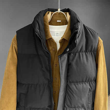 2024 Autumn and Winter New Men's Vest Loose Casual All-match Vest Warm Walls Cotton-padded Clothes Cotton-padded Coat Trendy