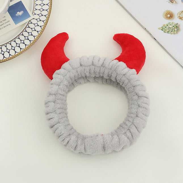 Cross-border Amazon Cartoon Funny Hair Band Animal Horn Cute Wash Face Hair Band Makeup Wide-brimmed Headband Hair Band