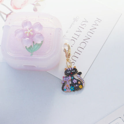 Cross-border New Parent-child Cat Pendant Classic Cat-shaped Cartoon Keychain Bag Decorative Accessories Metal Keychain