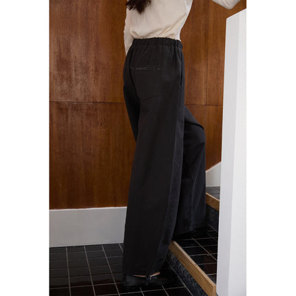 Lanmi Elastic Waist Lantern Pants Autumn and Winter New Loose Wide-Leg Slimming Petite Stylish Curved Knife Pants Long Pants for Women