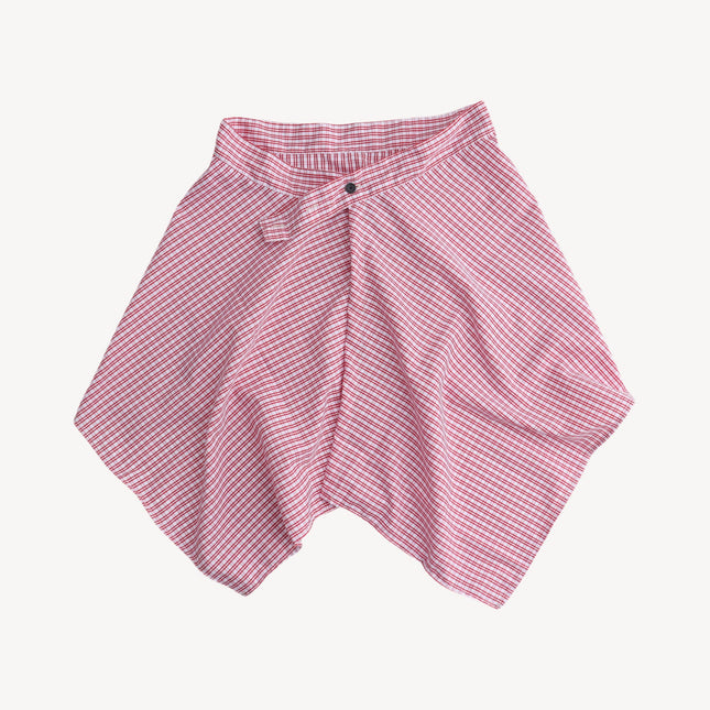 Dopamine Plaid Fart Curtain Women's Covering Skirt Lace-up Hide Meat with Base Fake Two-piece Shirt Layered Waist Decoration