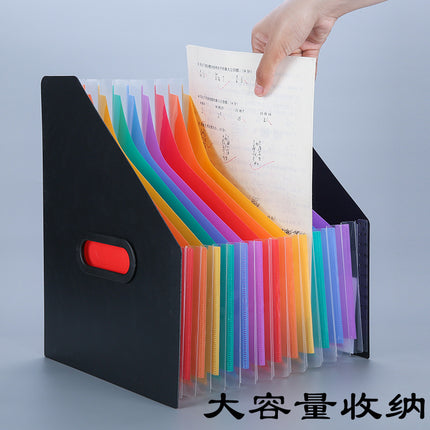 2026 New Model Vertical Oblique Accordion File Folder with 13 Compartments, Large Capacity, Pullable and Extendable Storage Accordion Folder