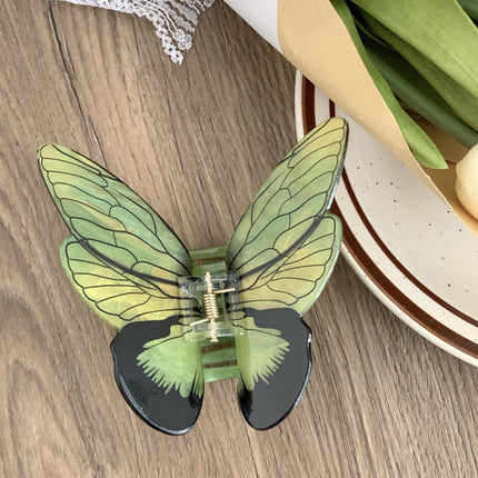 YHJ Hair Accessories New High-end Sense Simulation Butterfly Grab Clip Disc Hair Printing Hairpin Back Head Shark Clip Hair Grab