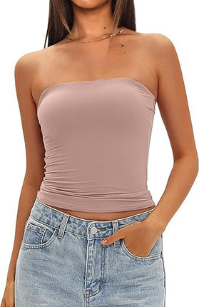 2025 Cross-Border Hot-Selling Women's Tube Top Off-Shoulder Inner Wear Outerwear Tight-Fitting Top