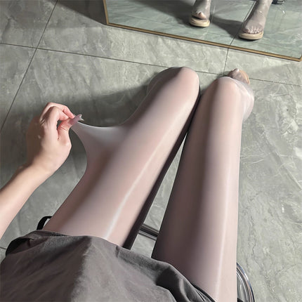 [Super Oily Bright Horse Oil Socks] 8D Super Oily Sexy Silky Socks White Reflective Thin Anti-Snatch Pantyhose Nylon