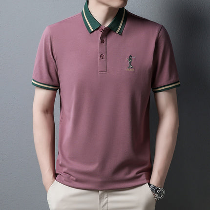 Explosions villain golf men's cotton polo summer short sleeve color live tremolo fast hand foreign trade special contribution