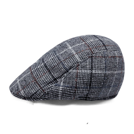 Factory hat wholesale simple Plaid warm full seal woolen beret autumn and winter men's and women's cap forward hat