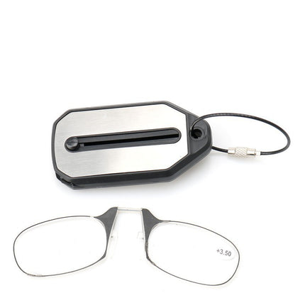 Cross-border new retractable clip nose reading glasses personalized fashion mini convenient reading keychain reading glasses trend