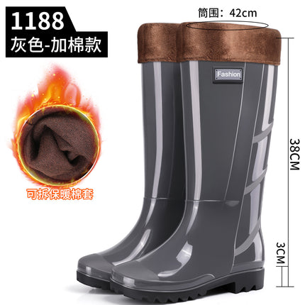 Men's Labor Protection Boots Multicolor High Rain Boots Green Grey Construction Site Protection Men's Water Shoes Outdoor Camouflage Anti-Slip Water Boots