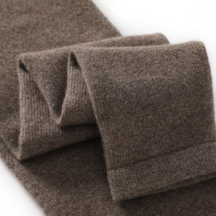 Autumn and winter worsted 10% mulberry silk 90% cashmere leggings women's warm inside and outside wearing leggings women's drawdown long Johns
