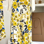 Yellow flower overskirt on white background / S