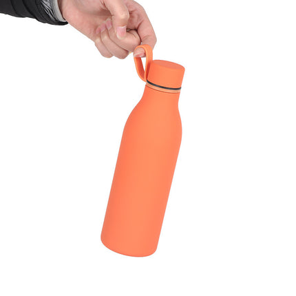 Cross-border American Style Sports Water Cup with Handle Outdoor Thermos 304 Stainless Steel Small Mouth Bottle Sports Frosted Water Bottle