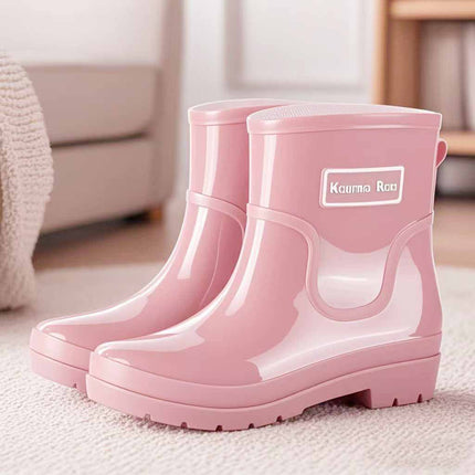 Fashionable Short-Tube Outdoor Women's Shoes, Versatile Sweet Water Shoes, Non-Slip Women's Rubber Slip-On Water Boots