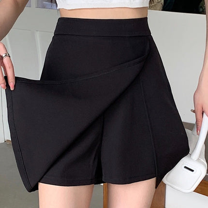 plus size chubby girl Solid Color Light Mature Style Slit A- line Skirt Pants Women's 2024 Summer Watch High Waist Slimming Skirt