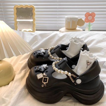 2026 Hot-Selling Women's Summer Sandals with Closed-Toe Design, Non-Slip, Versatile, Stylish, Dirt-Resistant, with Pearl Chain