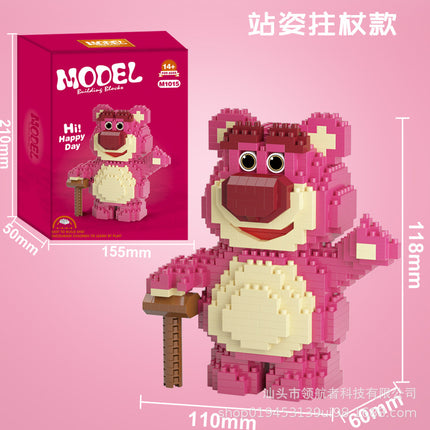 M1016 Jihui Strawberry Bear M1020 Building Blocks Assembled Toys Girls Children's Puzzle M1015 Gift Cross-border