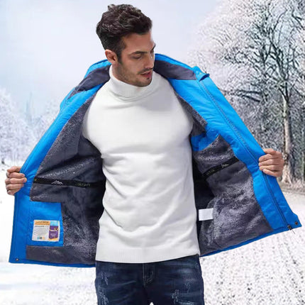 Winter plus size fleece-lined winter jacket outdoor cold-proof foreign trade cotton-padded coat Waterproof warm wear-resistant mountaineering suit mountaineering skiing