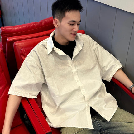 Saint Michael for Rivet Hot Diamond Design Trendy Brand Men's Loose Couple Casual Short-Sleeved Shirt