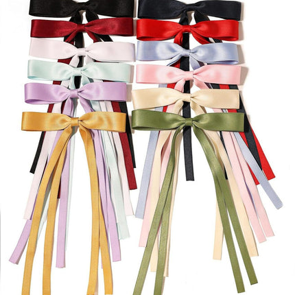 Yang Zi's Same Style Large Retro Ribbon Bow Hairpin for the Back of the Head, Super Fairy Elegant Hairpin Spring Clip Hair Accessory
