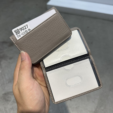 Cross-Border Foreign Trade New Genuine Leather Multi-Ring Binder Mirror Window Small Card Holder First Layer Cowhide Card Bag Document Storage Card Album Card Holder