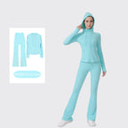 Hooded trumpet glazed blue suit / 10/XXL