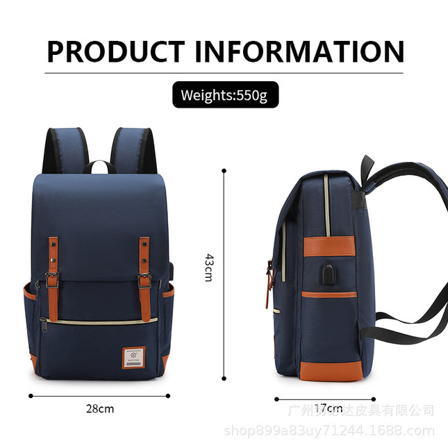 Large-Capacity Travel Backpack Casual Minimalist Style Outdoor Hiking Backpack Fashionable Campus School Bag Portable