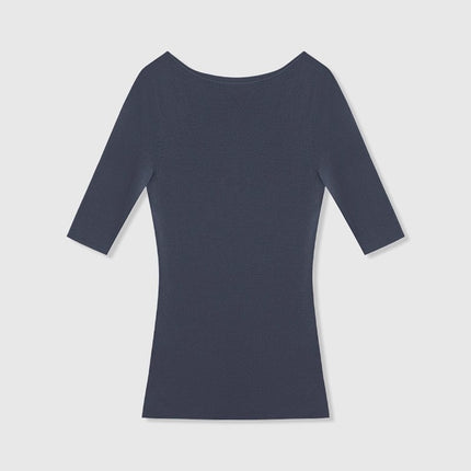 Women's Clothing Factory Unica Same Style Summer Seamless Wool Direct Selling Mid-Sleeve Thin Knitwear Design Top for Women
